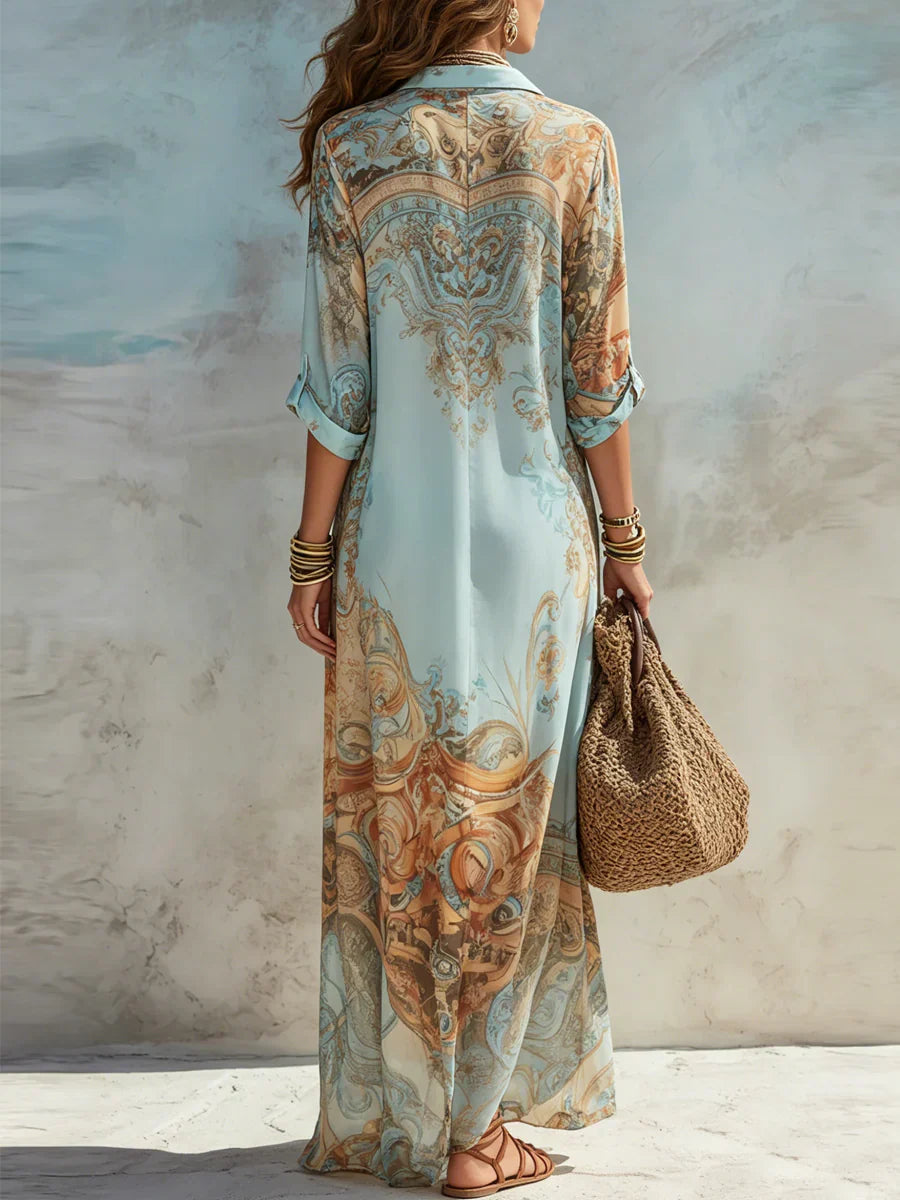 Ayla™ | Vestido Largo Boho en tonos Turquesa
