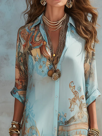 Ayla™ | Vestido Largo Boho en tonos Turquesa