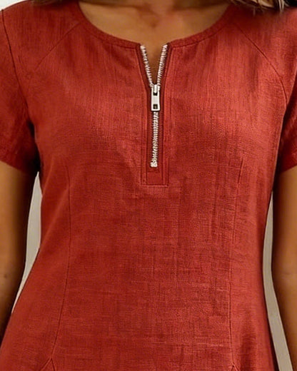 Sofía | Vestido de Algodón con Cremallera