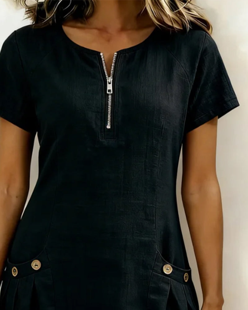 Sofía | Vestido de Algodón con Cremallera