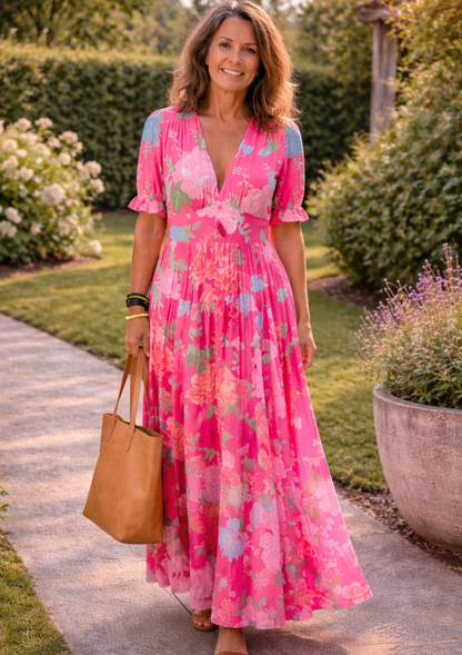 Serena™ | Vestido floral con escote en V