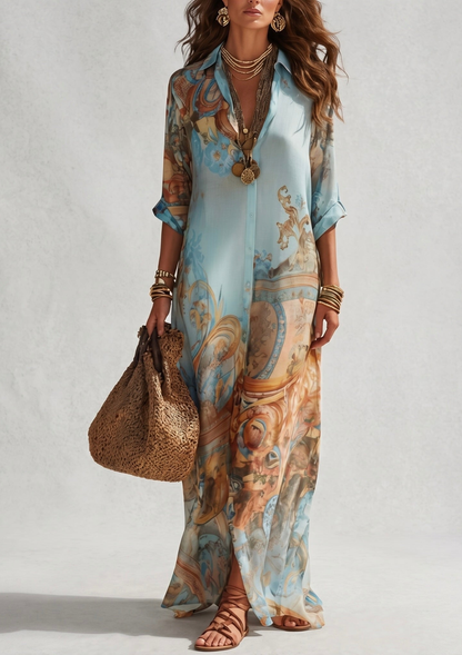 Ayla™ | Vestido Largo Boho en tonos Turquesa
