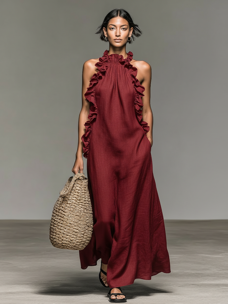 Noa | Vestido largo Con volantes Elegantes