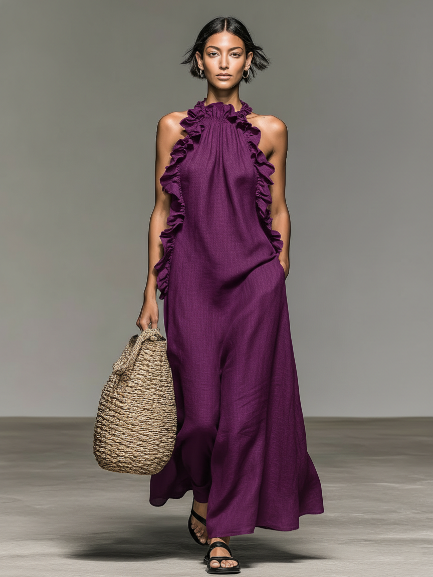 Noa | Vestido largo Con volantes Elegantes