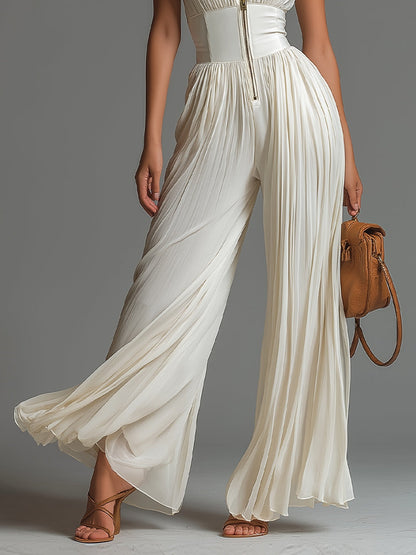 Sara™ | Mono Plisado Elegante Blanco