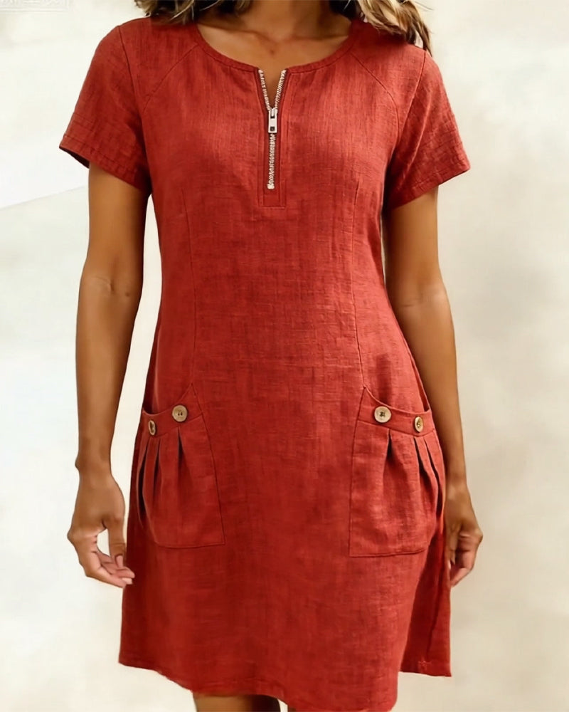 Sofía | Vestido de Algodón con Cremallera