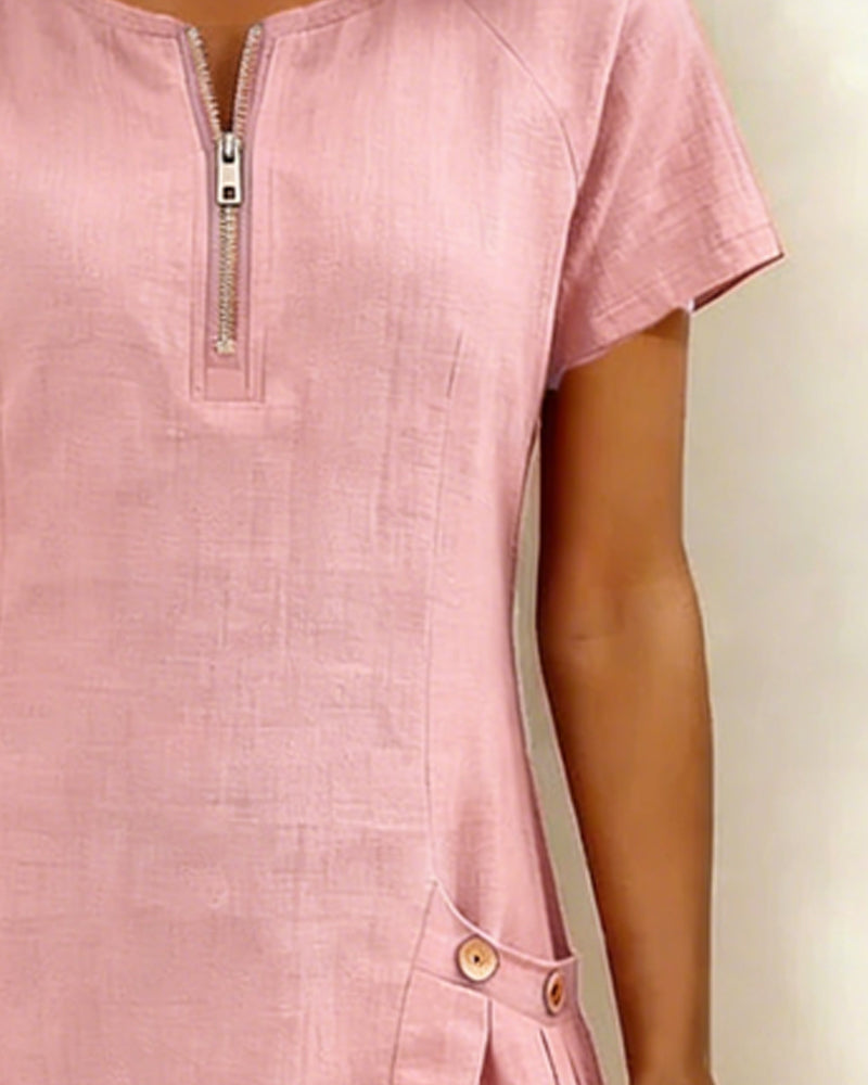 Sofía | Vestido de Algodón con Cremallera