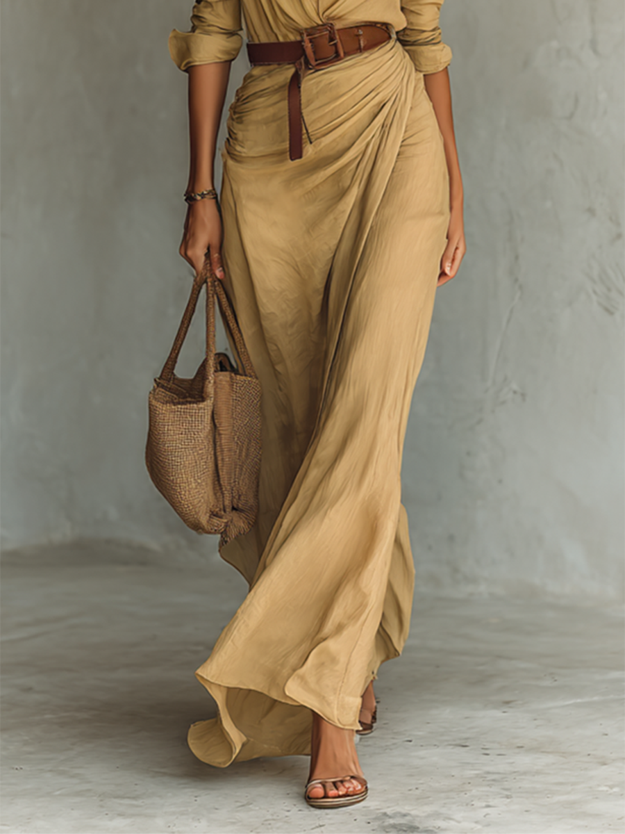 Andrea | Vestido con cuello de solapa y mangas largas