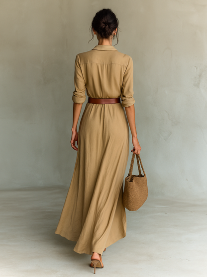 Andrea | Vestido con cuello de solapa y mangas largas